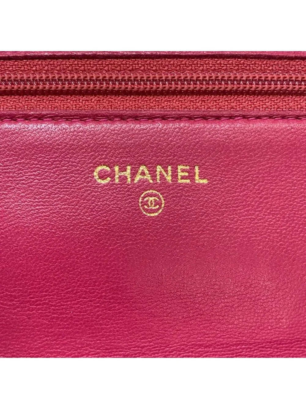 Chanel Wallet Camellia Pink Chain Matte Gold Lambskin Shoulder Bag